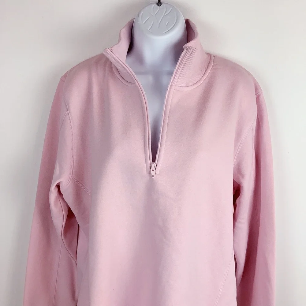 Sport-Tek Oversized Pink Quarter Zip Long Sleeve Fleece Athleisure Sweatshirt XL - Picture 4 of 9
